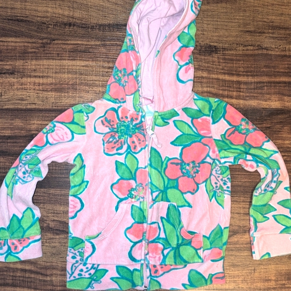 Lily Pulitzer Girls Terry Cloth Zip Up Jacket